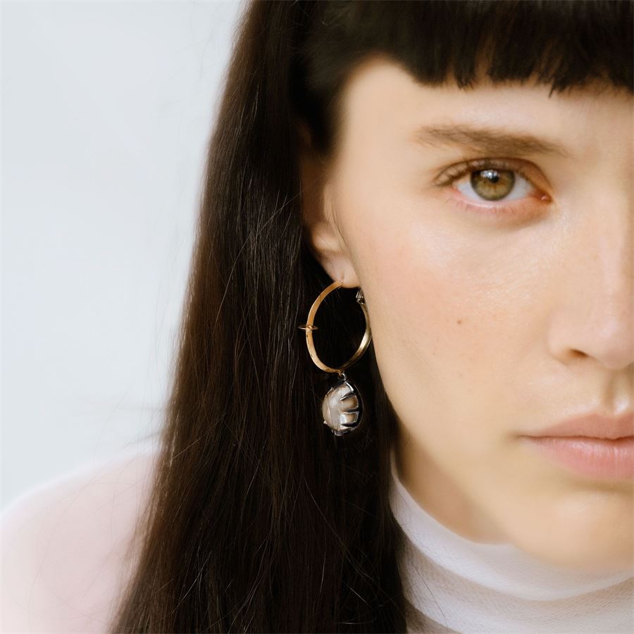 Medium 'Solis' hoop with crystal SOLIS | OR2 M CABBRO AGN
